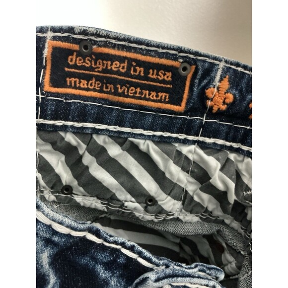 Rock Revival Jean Nash Men’s Size 32 Slim Boot Leg Blue Wash White Stitch - Picture 4 of 6